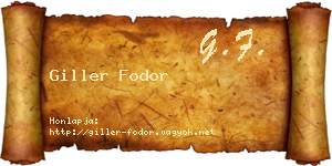Giller Fodor névjegykártya